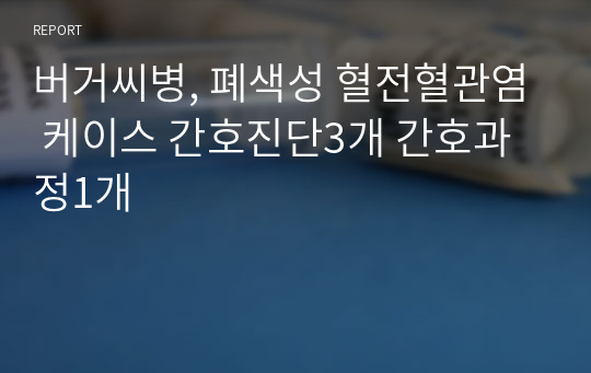 버거씨병, 폐색성 혈전혈관염 케이스 간호진단3개 간호과정1개