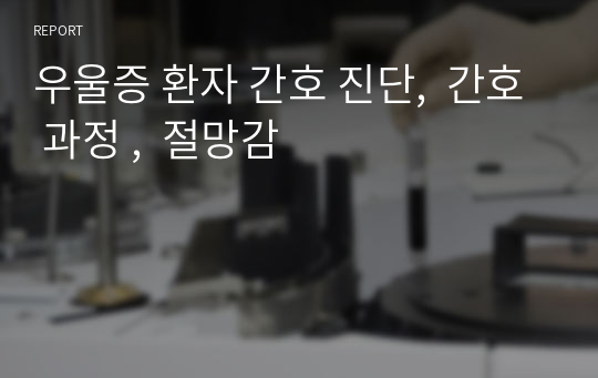 우울증 환자 간호 진단,  간호 과정 ,  절망감