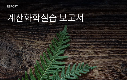 계산화학실습 보고서