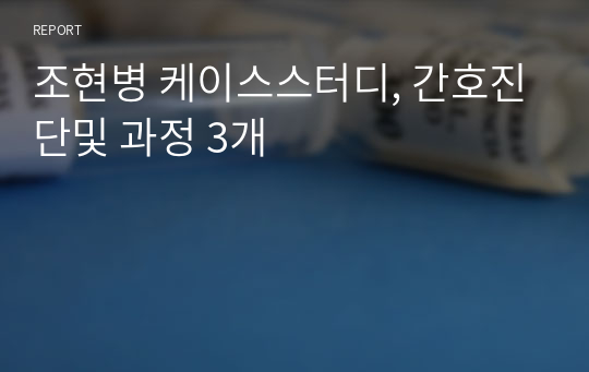 조현병 케이스스터디, 간호진단및 과정 3개