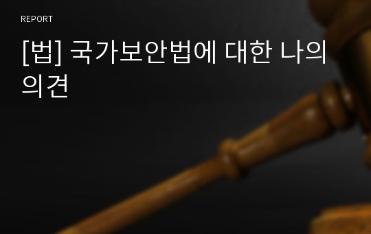 [법] 국가보안법에 대한 나의 의견