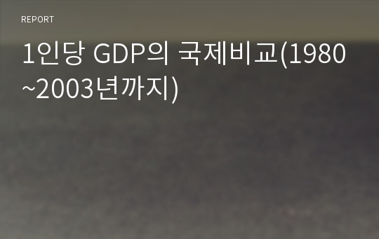 1인당 GDP의 국제비교(1980~2003년까지)