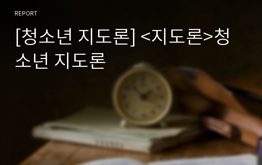 [청소년 지도론] &lt;지도론&gt;청소년 지도론