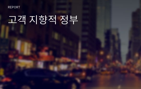 고객 지향적 정부