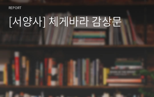 [서양사] 체게바라 감상문