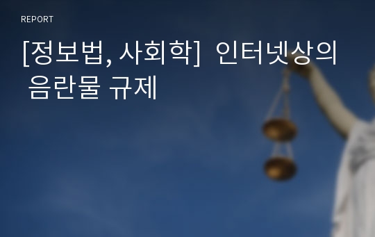 [정보법, 사회학]  인터넷상의 음란물 규제