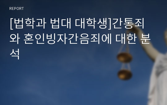 [법학과 법대 대학생]간통죄와 혼인빙자간음죄에 대한 분석