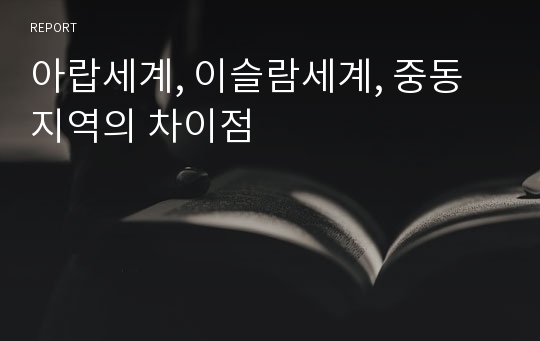 아랍세계, 이슬람세계, 중동 지역의 차이점