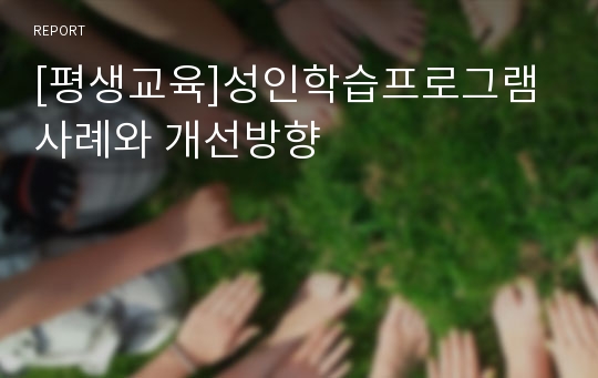 [평생교육]성인학습프로그램 사례와 개선방향