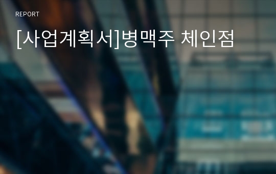 [사업계획서]병맥주 체인점