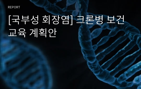 [국부성 회장염] 크론병 보건교육 계획안