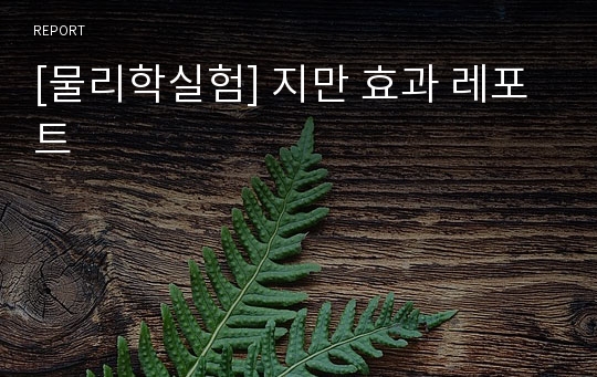 [물리학실험] 지만 효과 레포트