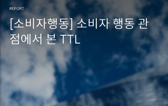 [소비자행동] 소비자 행동 관점에서 본 TTL