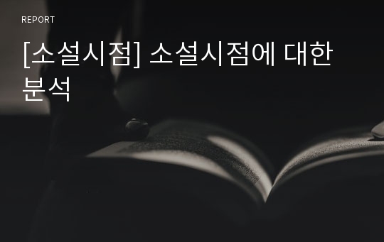 [소설시점] 소설시점에 대한 분석