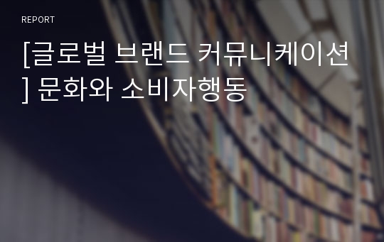 [글로벌 브랜드 커뮤니케이션] 문화와 소비자행동