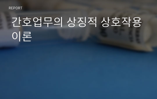  간호업무의 상징적 상호작용 이론