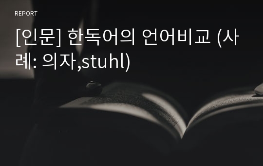 [인문] 한독어의 언어비교 (사례: 의자,stuhl)