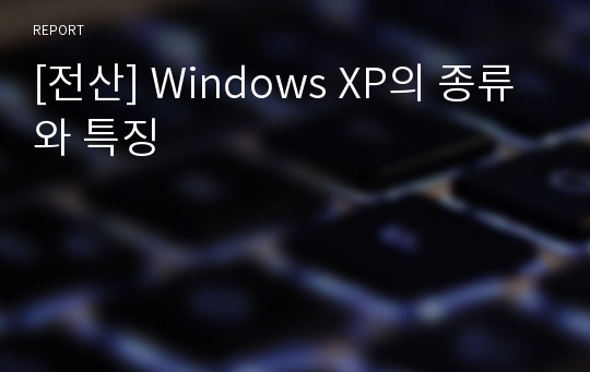 [전산] Windows XP의 종류와 특징