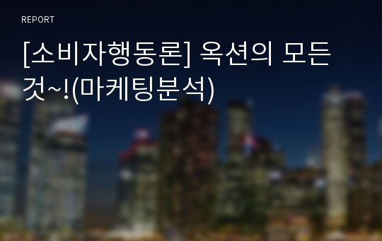 [소비자행동론] 옥션의 모든것~!(마케팅분석)