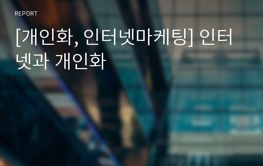 [개인화, 인터넷마케팅] 인터넷과 개인화