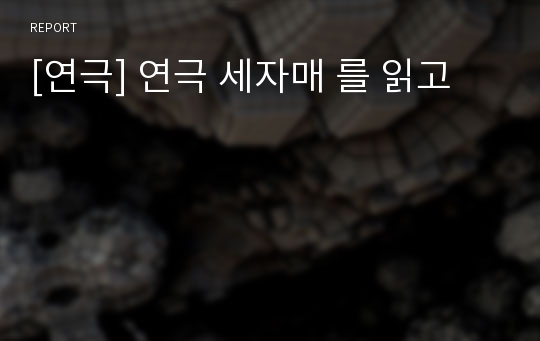 [연극] 연극 세자매 를 읽고