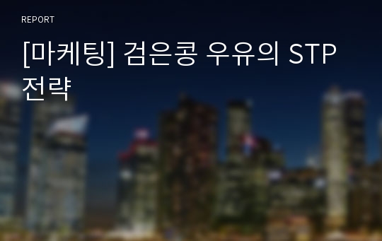 [마케팅] 검은콩 우유의 STP전략