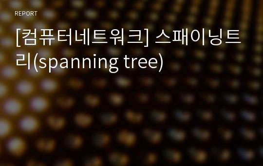 [컴퓨터네트워크] 스패이닝트리(spanning tree)