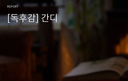 [독후감] 간디