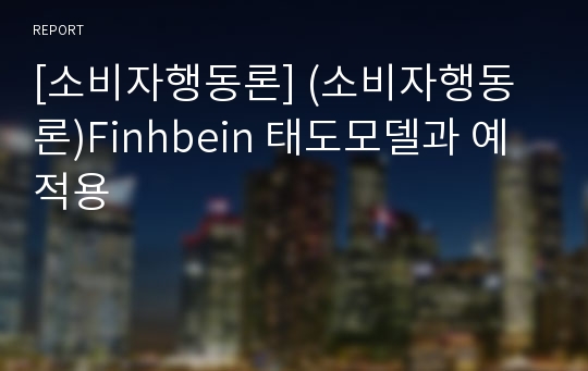 [소비자행동론] (소비자행동론)Finhbein 태도모델과 예적용