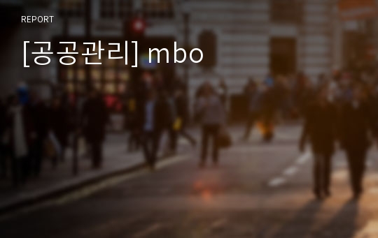 [공공관리] mbo