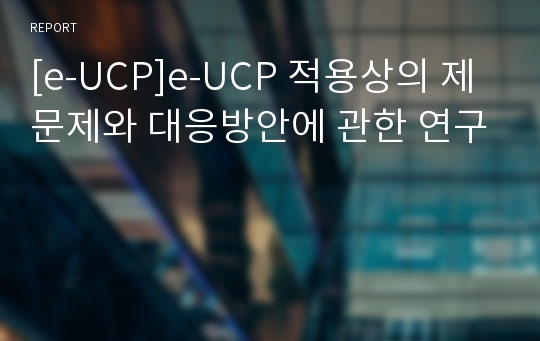 [e-UCP]e-UCP 적용상의 제문제와 대응방안에 관한 연구