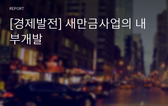 [경제발전] 새만금사업의 내부개발