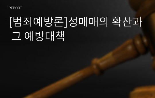 [범죄예방론]성매매의 확산과 그 예방대책