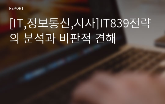 [IT,정보통신,시사]IT839전략의 분석과 비판적 견해