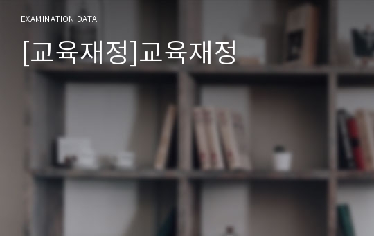 [교육재정]교육재정