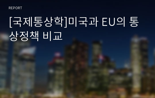 [국제통상학]미국과 EU의 통상정책 비교