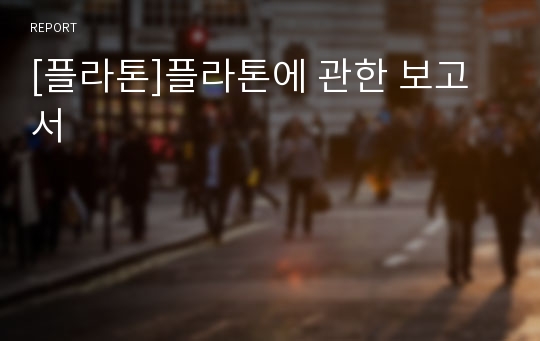 [플라톤]플라톤에 관한 보고서