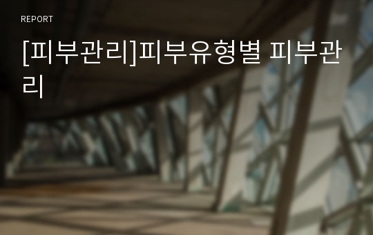 [피부관리]피부유형별 피부관리