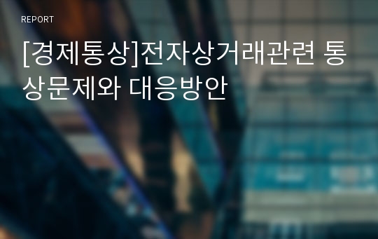 [경제통상]전자상거래관련 통상문제와 대응방안