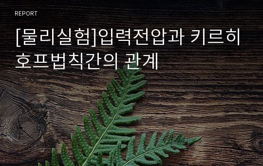 [물리실험]입력전압과 키르히호프법칙간의 관계