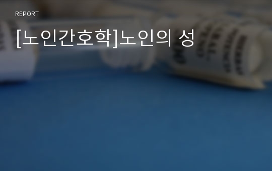 [노인간호학]노인의 성