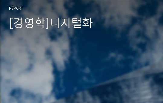 [경영학]디지털화