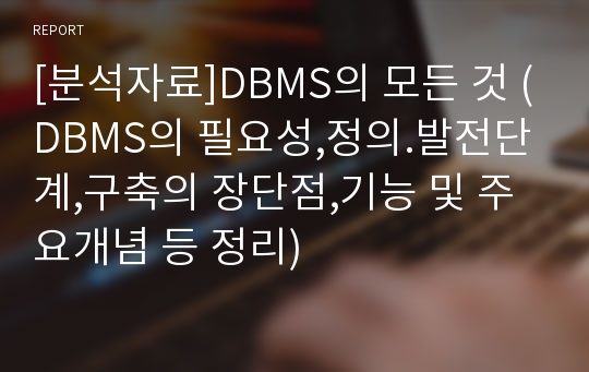 [분석자료]DBMS의 모든 것 (DBMS의 필요성,정의.발전단계,구축의 장단점,기능 및 주요개념 등 정리)