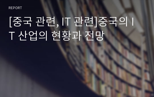 [중국 관련, IT 관련]중국의 IT 산업의 현황과 전망