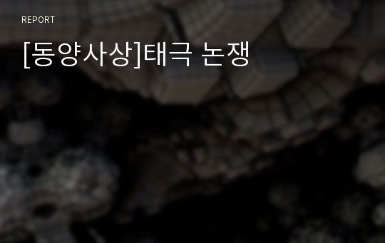 [동양사상]태극 논쟁