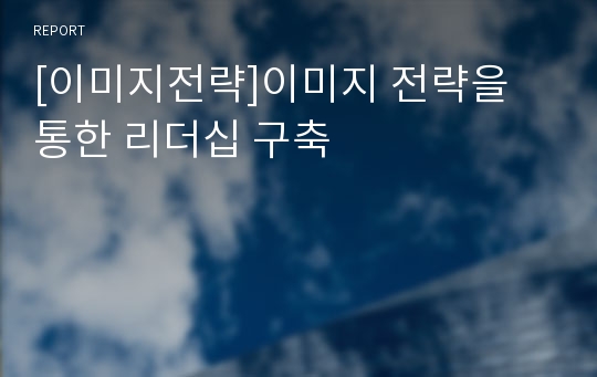 [이미지전략]이미지 전략을 통한 리더십 구축