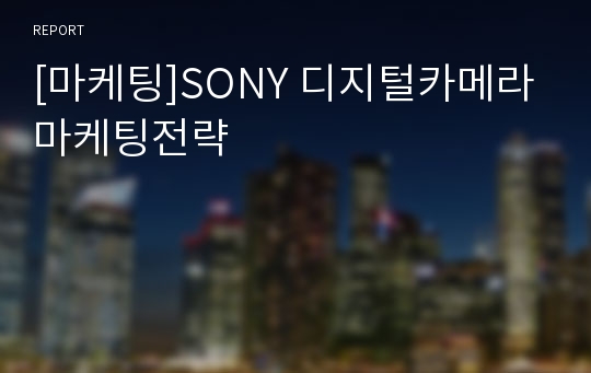 [마케팅]SONY 디지털카메라 마케팅전략