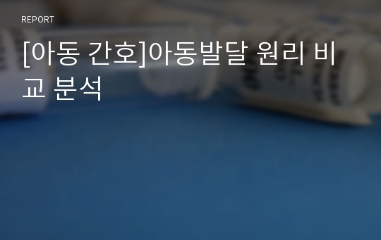 [아동 간호]아동발달 원리 비교 분석