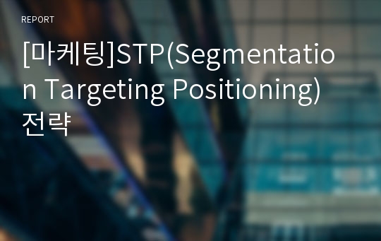 [마케팅]STP(Segmentation Targeting Positioning)전략