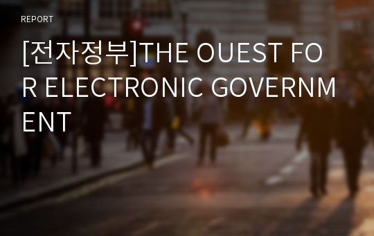 [전자정부]THE OUEST FOR ELECTRONIC GOVERNMENT